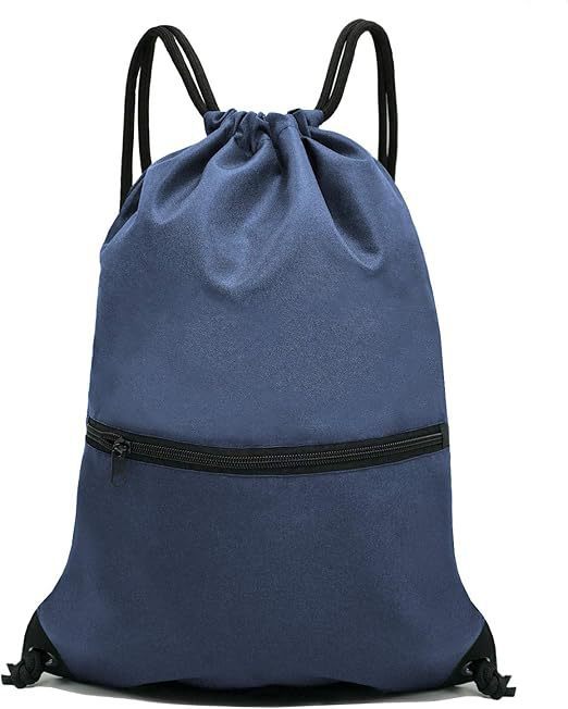 Navy Blue Versatile Drawstring Backpack - Sports, Gym, Yoga, Dance &amp; Travel Carry-All (34x47 cm)