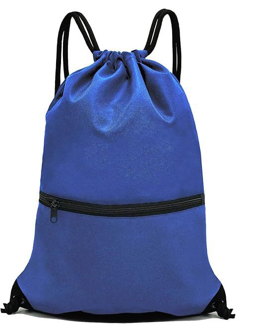 Blue Versatile Drawstring Backpack - Sports, Gym, Yoga, Dance & Travel Carry-All (34x47 cm)