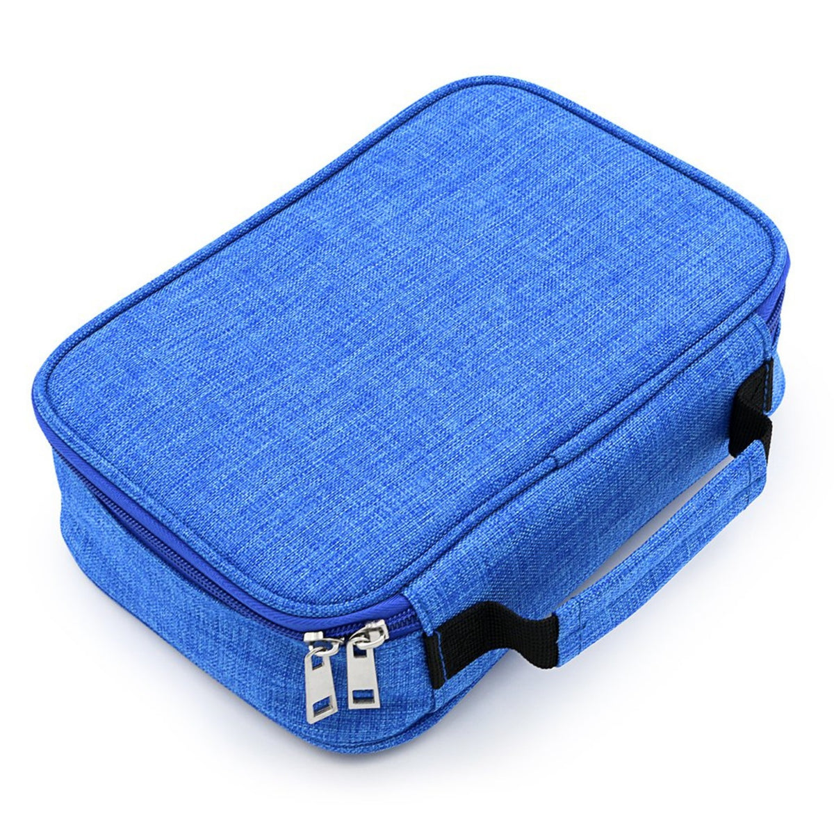 Blue Large Capacity 72-Slot Pencil Case - Multi-functional Oxford Cloth Storage for Students, Artists &amp; Stationery (23x7x16 cm, 228g)