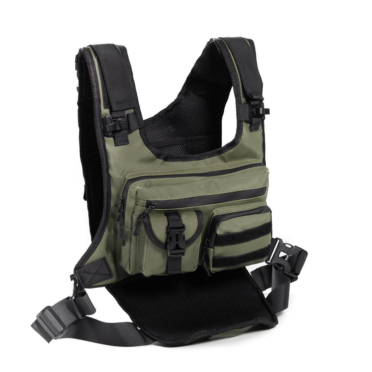 Green Outdoor Tactical Chest Bag - CS Running Hydration Sports Chest Pack for Men (0.572kg, 30x30x6 cm)