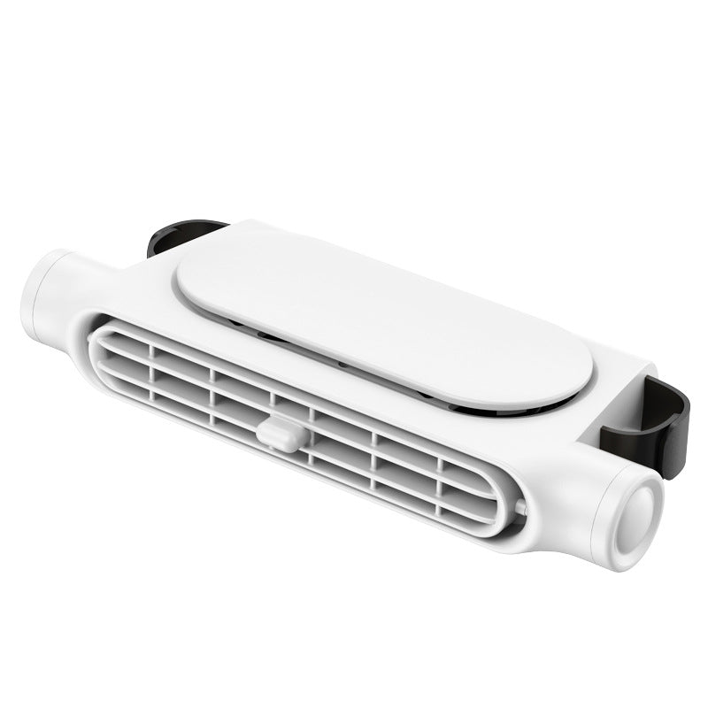 White Car Seat Headrest Fan - USB Powered Bladeless Rear Seat Fan for Vehicle Cooling (175x75x34mm)
