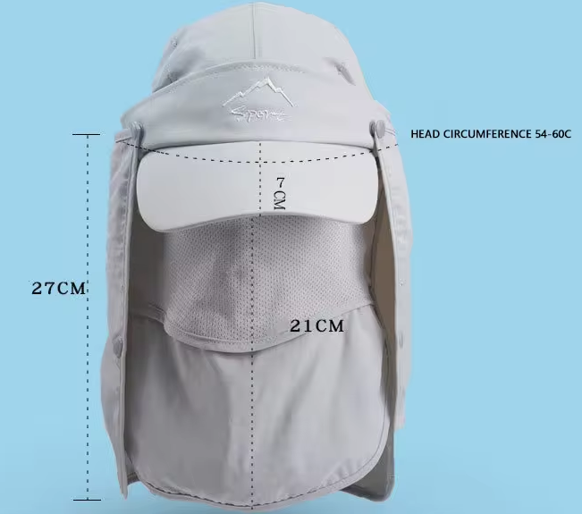 Navy Blue UV Protection 4-in-1 Outdoor Sun Hat with Removable Flaps