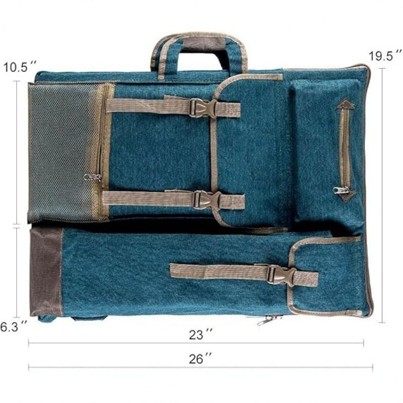 Canvas Art Portfolio Backpack Large Capacity Artist Drawing Board Bag with Multi Pockets for Sketching and Painting Supplies Fits 4K A2 Size