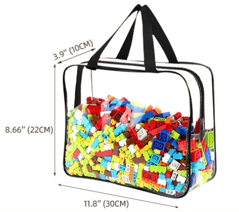 6 Pack Clear PVC Toy Storage Bags Waterproof Zippered Organizer for Puzzles and Blocks Multi Purpose Travel Toiletry Tote Ideal for Australian Families