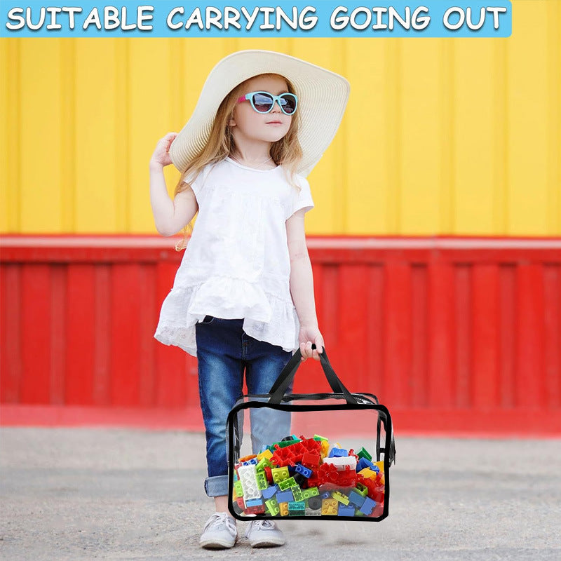 6 Pack Clear PVC Toy Storage Bags Waterproof Zippered Organizer for Puzzles and Blocks Multi Purpose Travel Toiletry Tote Ideal for Australian Families