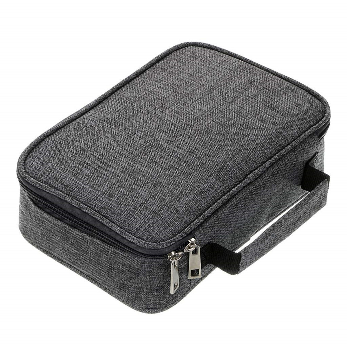 Grey Large Capacity 72-Slot Pencil Case - Multi-functional Oxford Cloth Storage for Students, Artists &amp; Stationery (23x7x16 cm, 228g)