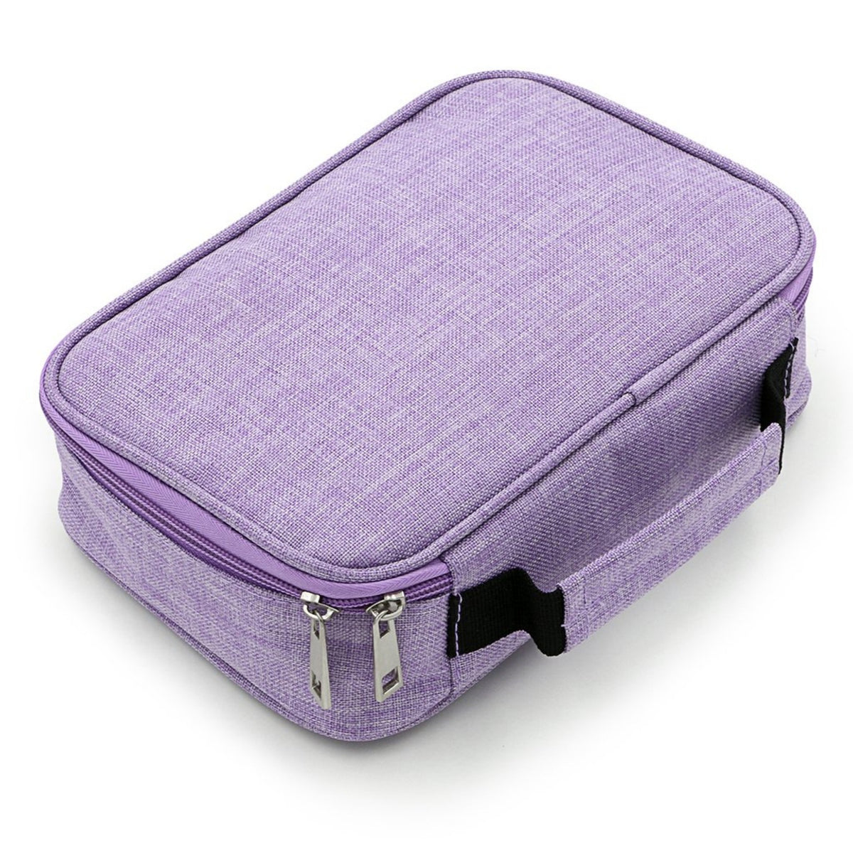 Purple Large Capacity 72-Slot Pencil Case - Multi-functional Oxford Cloth Storage for Students, Artists &amp; Stationery (23x7x16 cm, 228g)