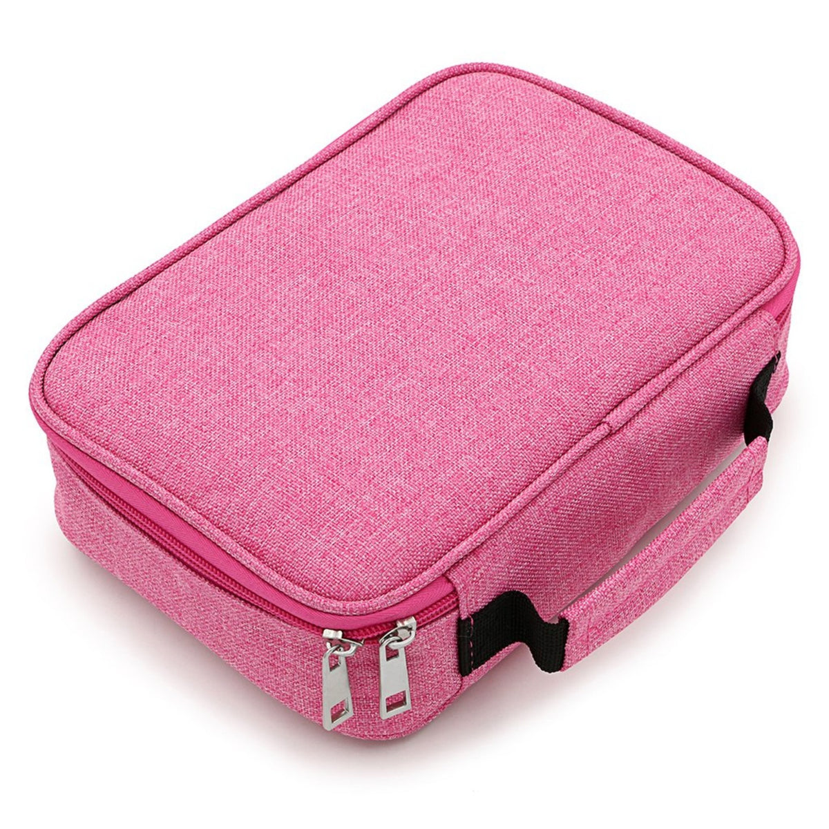 Pink Large Capacity 72-Slot Pencil Case - Multi-functional Oxford Cloth Storage for Students, Artists &amp; Stationery (23x7x16 cm, 228g)