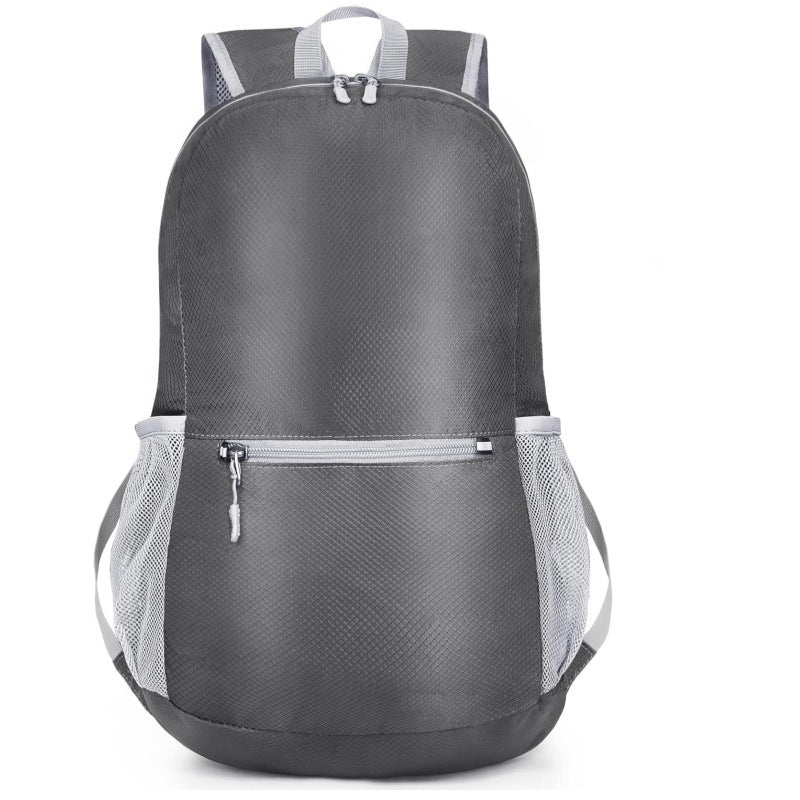Grey Ultra Lightweight Foldable Backpack Packable Daypack Compact Travel Rucksack with Mesh Pockets Ideal for Outdoor Adventures