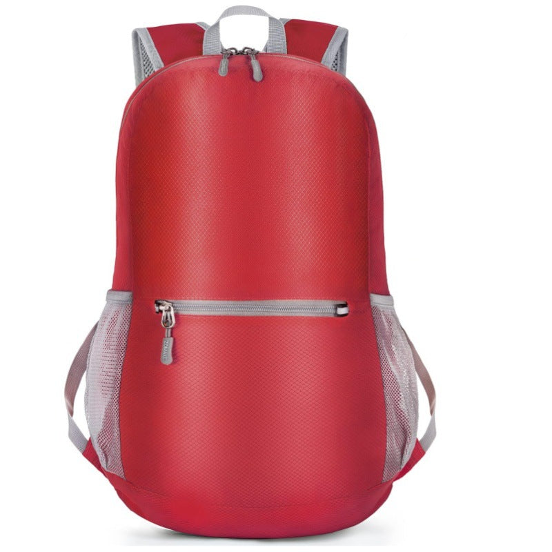 Red Ultra Lightweight Foldable Backpack Packable Daypack Compact Travel Rucksack with Mesh Pockets Ideal for Outdoor Adventures