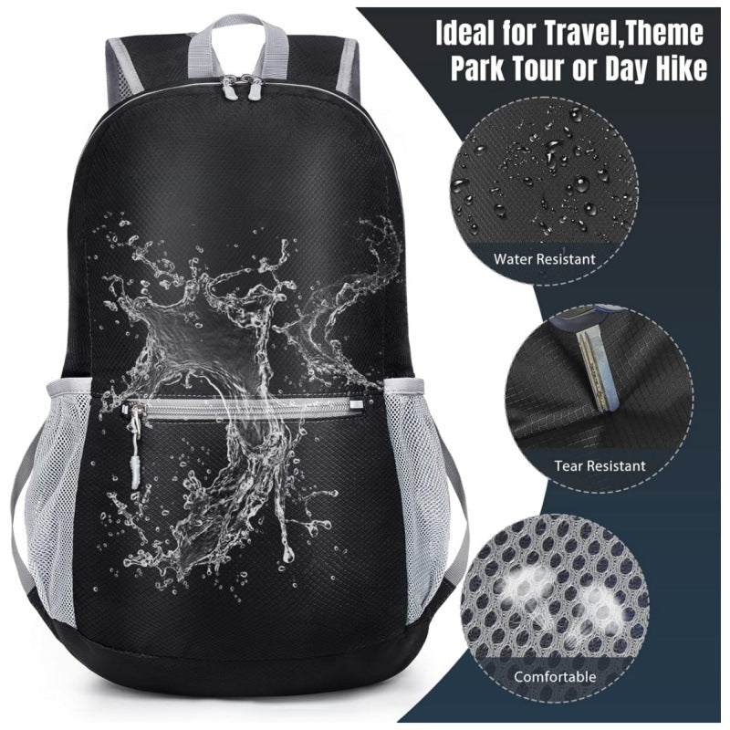 Red Ultra Lightweight Foldable Backpack Packable Daypack Compact Travel Rucksack with Mesh Pockets Ideal for Outdoor Adventures