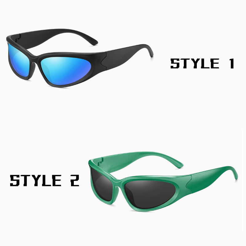 2 Pack Black Frame + Green Frame Sports Sunglasses Men Small Frame Cycling Glasses Anti-Glare UV Protection Outdoor Eyewear Ideal for Driving and Running