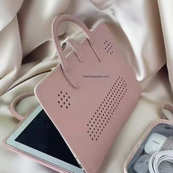 14 Inch Laptop Carry Case with Handles PU Leather Protective Sleeve Cover for Women Office and Study Work-in-Case Design