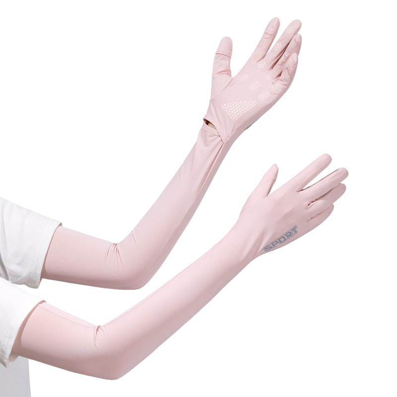 Pink Cooling UV Protection Arm Sleeves Long Sun Block Gloves Breathable Stretchy Hand Cover for Cycling Driving and Outdoor Sports Australia