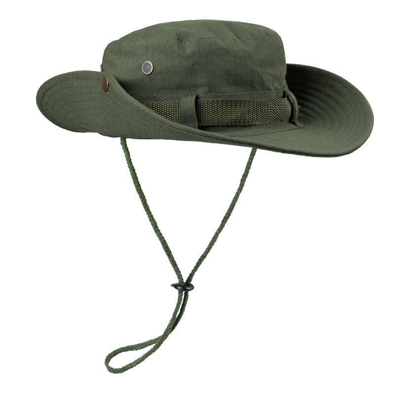 Army Green Foldable Wide Brim Sun Hat Unisex Bucket Safari Cap Adjustable 56-60cm for Fishing Hiking Camping and Outdoor Travel