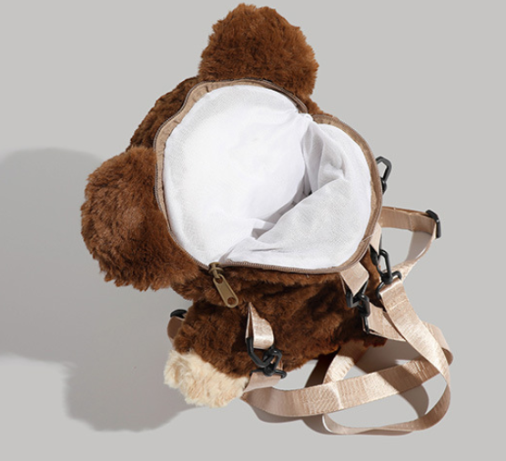 Brown Bear Cute Plush Teddy Bear Backpack Stuffed Animal Rucksack Convertible Shoulder Bag for Girls and Teens Brown Novelty Gift