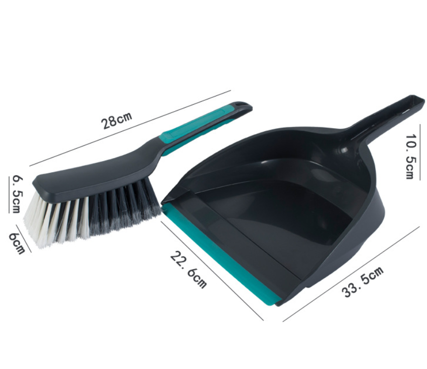 2-Piece Handheld Dustpan and Brush Set Mini Broom with Soft Rubber Lip for Kitchen Desktop Car and Camping Cleaning