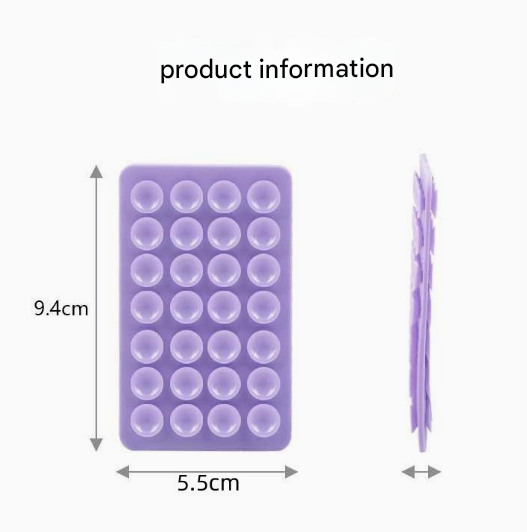 Lake Green 10 Pack Rectangular Silicone Suction Phone Mount Holder - 28 Cup Adhesive Sticky Pad for Hands-Free Selfies & Videos - Universal Grip for Mirrors & Glass