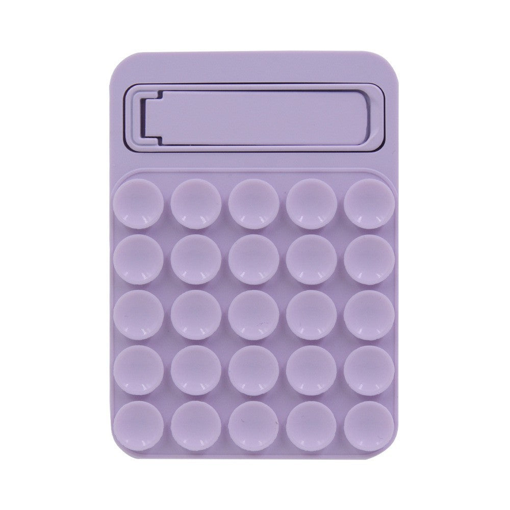 Light Purple 4 Pack Silicone Suction Phone Mount with Foldable Kickstand - Adhesive Sticky Grip Pad for Mirrors &amp; Glass - 2-in-1 Hands-Free Holder for Content Creation