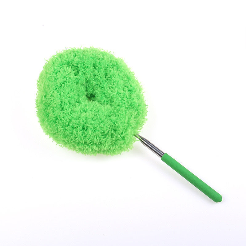 Green 4 Pack Telescopic Microfiber Duster with Extendable Stainless Steel Pole - Anti-Static Ceiling Fan Cleaning Tool for High Reach &amp; Tight Gaps - Washable &amp; Compact Design (33cm - 80cm)