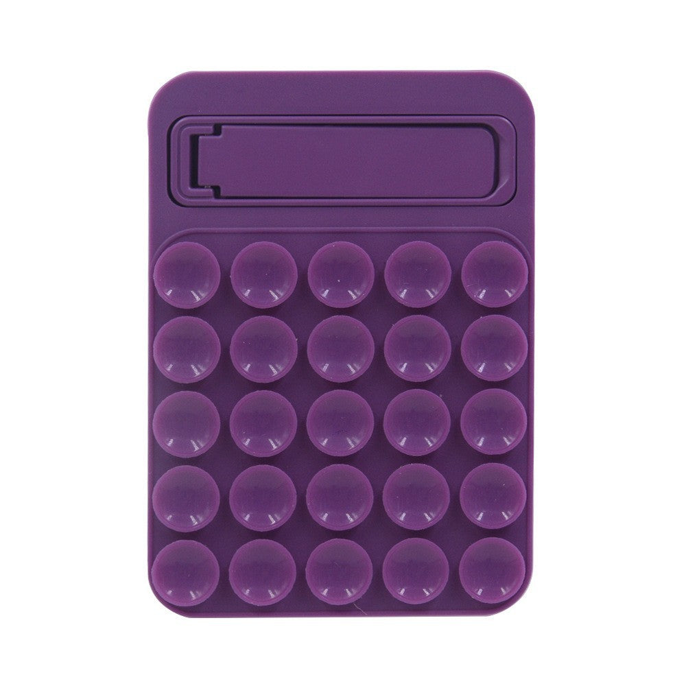 Purple 4 Pack Silicone Suction Phone Mount with Foldable Kickstand - Adhesive Sticky Grip Pad for Mirrors &amp; Glass - 2-in-1 Hands-Free Holder for Content Creation