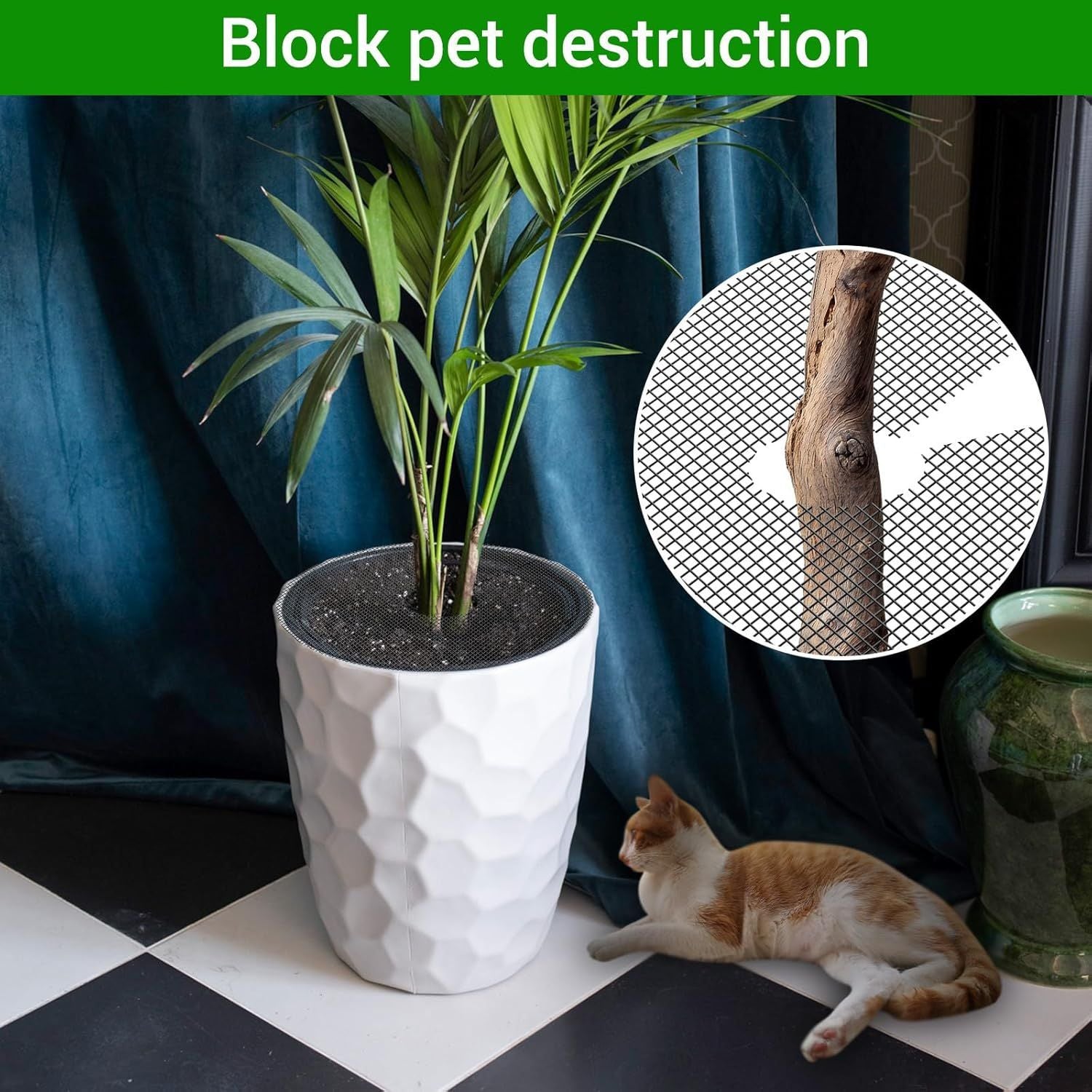 6 Pack Plant Pot Grids 15.7 Inch Flower Pot Soil Protector Cat Dog Pet Proof Cover for Australian Homes Indoor Outdoor Gardening Soil Guard