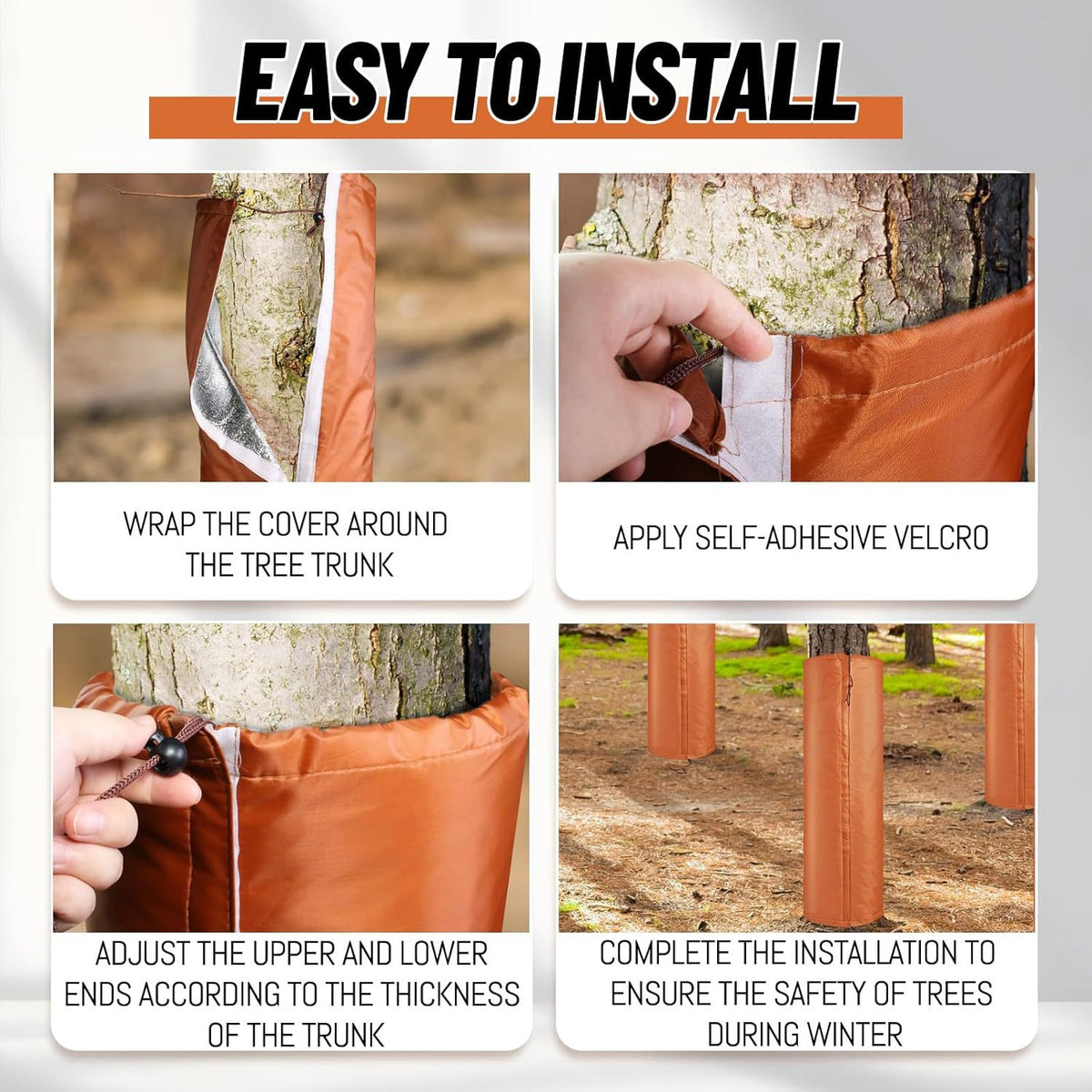 2 Pack Insulated Tree Trunk Protectors 100cm Height Winter Frost Covers for Palm Trees and Saplings - Triple Layer Thermal Garden Plant Protection