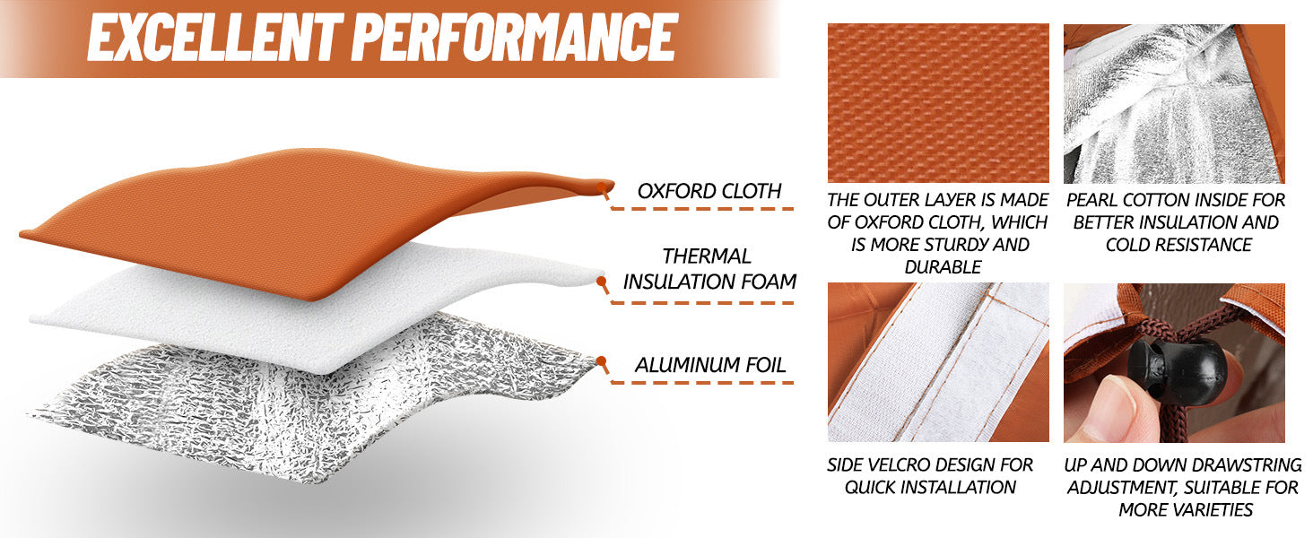 2 Pack Insulated Tree Trunk Protectors 100cm Height Winter Frost Covers for Palm Trees and Saplings - Triple Layer Thermal Garden Plant Protection