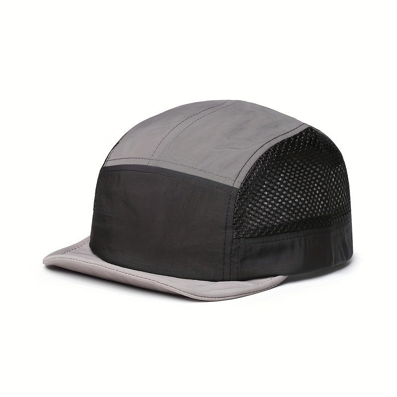 Black-grey UPF 50+ Quick-Dry Outdoor Sun Hat with Breathable Mesh - Lightweight Adjustable Cap for Hiking, Camping and Fishing in the Australian Sun