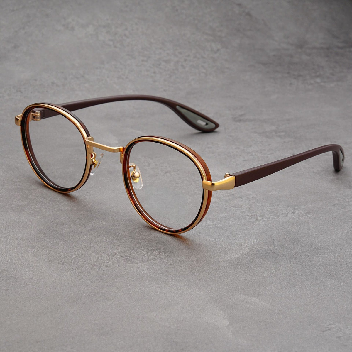 Gold-rimmed Tortoiseshell Frame Retro Round Sunglasses Vintage Metal &amp; PC Frame Casual Classic Style for Men and Women - Lightweight 137mm Width