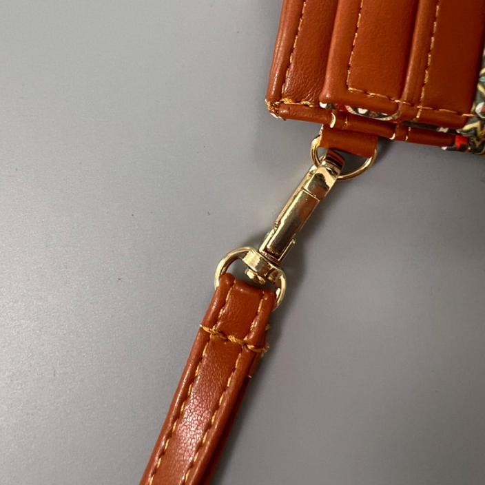 Blue Colorful Ethnic Mandala Pattern PU Leather Mini Card Holder with Wrist Strap and Buckle - Slim High-End Multi-Slot Card Sleeve for Daily Use