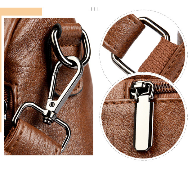 Brown Women's Anti-Theft Backpack Purse Soft Faux Leather Convertible Rucksack Shoulder Bag Large Capacity 31cm for Travel Work Daily Use