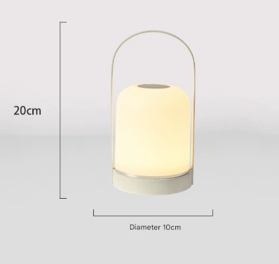 White Portable LED Table Lamp Rechargeable Touch Dimmable Lantern 3 Colour Modes Night Light for Bedroom Camping Outdoor Dining 20cm