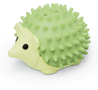 Green 4 Pack Hedgehog Catnip Toys Self Grooming Face Scratcher & Teething Chew Toy Soft Rubber Interactive Play Set for Kittens