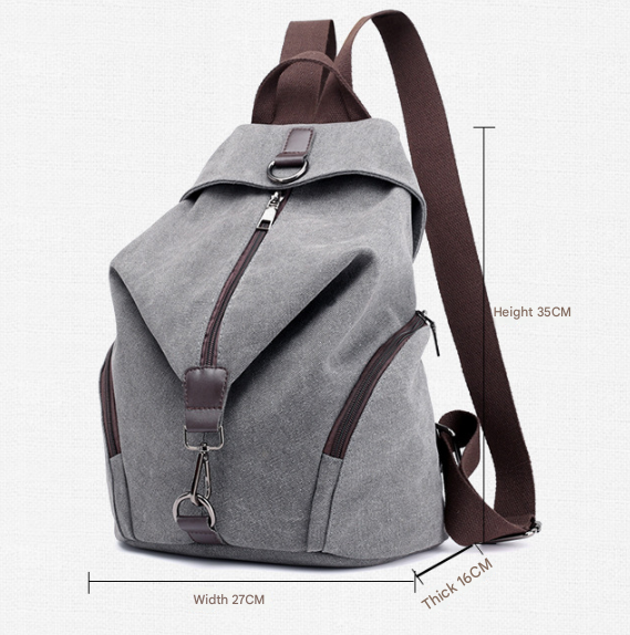 Brown Women's Vintage Canvas Backpack Casual Daypack Retro College School Bag Large Capacity Rucksack for Travel Work & Daily Use