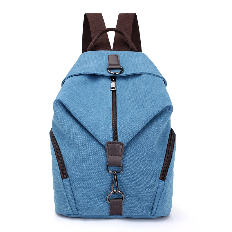 Blue Women's Vintage Canvas Backpack Casual Daypack Retro College School Bag Large Capacity Rucksack for Travel Work &amp; Daily Use