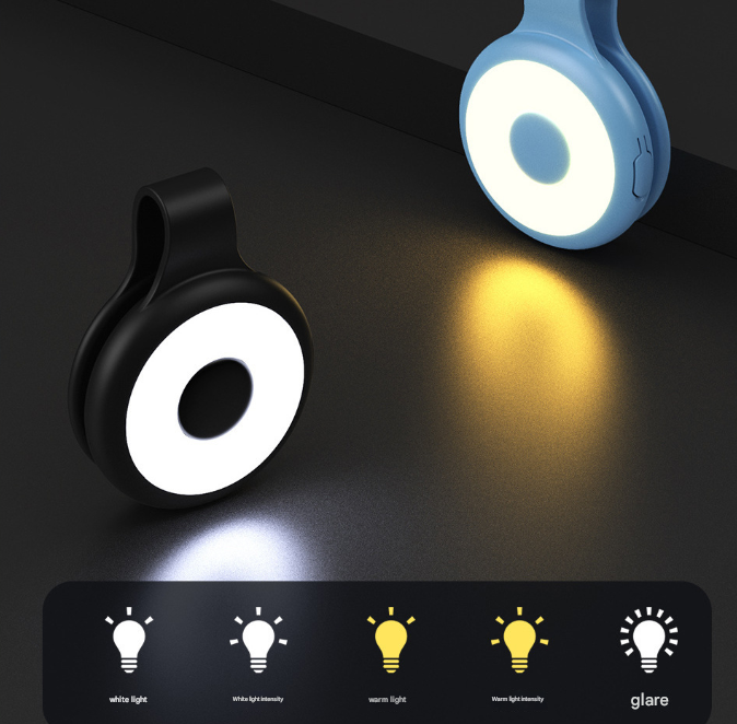 White Mini Magnetic Selfie Light Clip-On LED Phone Fill Light Rechargeable 500mAh 5 Lighting Modes Portable Video Light for Vlogging & Zoom Calls