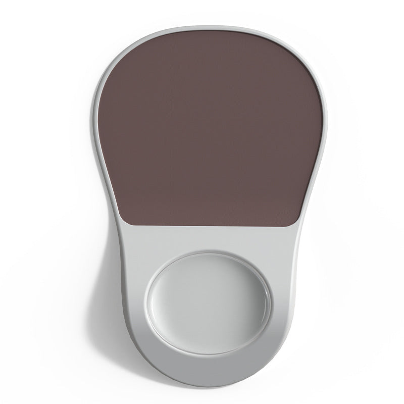 Brown Ergonomic Mouse Pad with Wrist Rest Support Soft Silicone Concave Groove Design 32.5cm Non-Slip Mat for Home Office &amp; Gaming