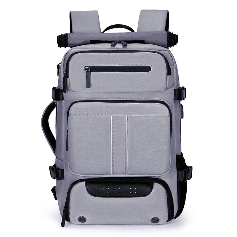 Large Capacity Convertible Travel Backpack - 16&quot; Laptop Compartment, Shoe Pouch &amp; USB Port(Grey)