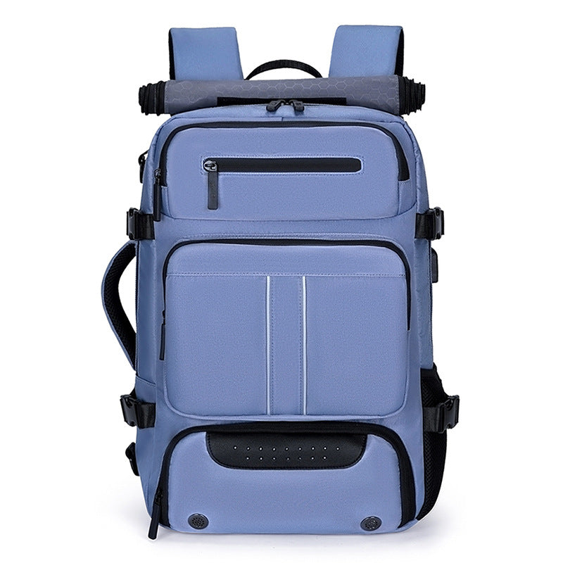 Large Capacity Convertible Travel Backpack - 16&quot; Laptop Compartment, Shoe Pouch &amp; USB Port(blue)