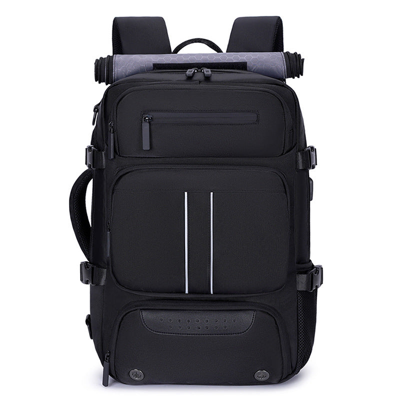 Large Capacity Convertible Travel Backpack - 16&quot; Laptop Compartment, Shoe Pouch &amp; USB Port(black)