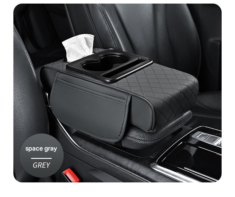 Premium Car Armrest Organizer &amp; Comfort Pad(grey)