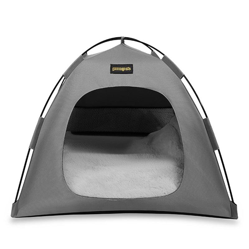 Medium Pet Tent for Cats &amp; Dogs(Grey) - Portable Comfort Shelter with Soft Cushion