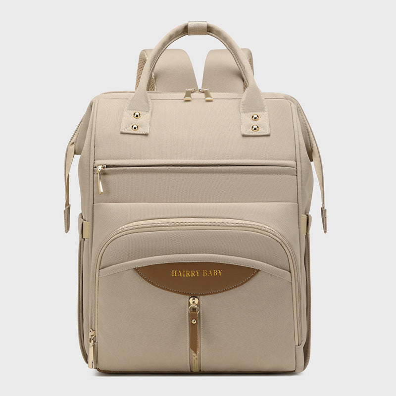 Multifunctional Diaper Bag Backpack(Apricot) - Large Capacity &amp; Organized Storage for Baby Essentials