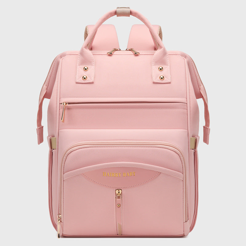 Multifunctional Diaper Bag Backpack(Pink) - Large Capacity &amp; Organized Storage for Baby Essentials