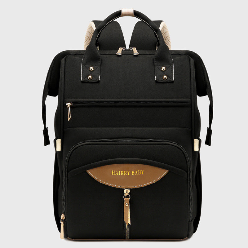 Multifunctional Diaper Bag Backpack(Black) - Large Capacity &amp; Organized Storage for Baby Essentials