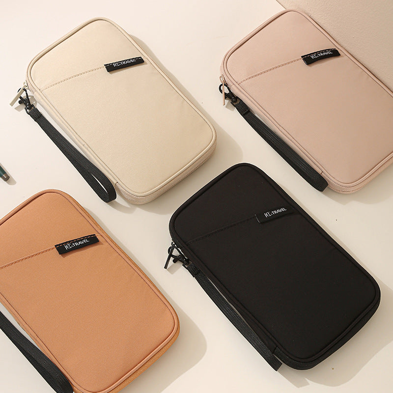 Travel Document Organizer(beige) - Multi-Pocket Design, Lightweight, Luggage-Friendly Storage