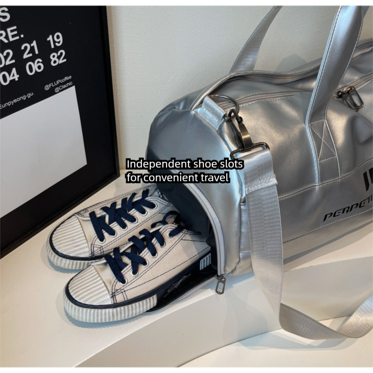 Lightweight Sports Bag with Dedicated Shoe and Wet Gear Zone(silver)