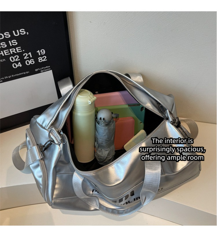 Lightweight Sports Bag with Dedicated Shoe and Wet Gear Zone(silver)