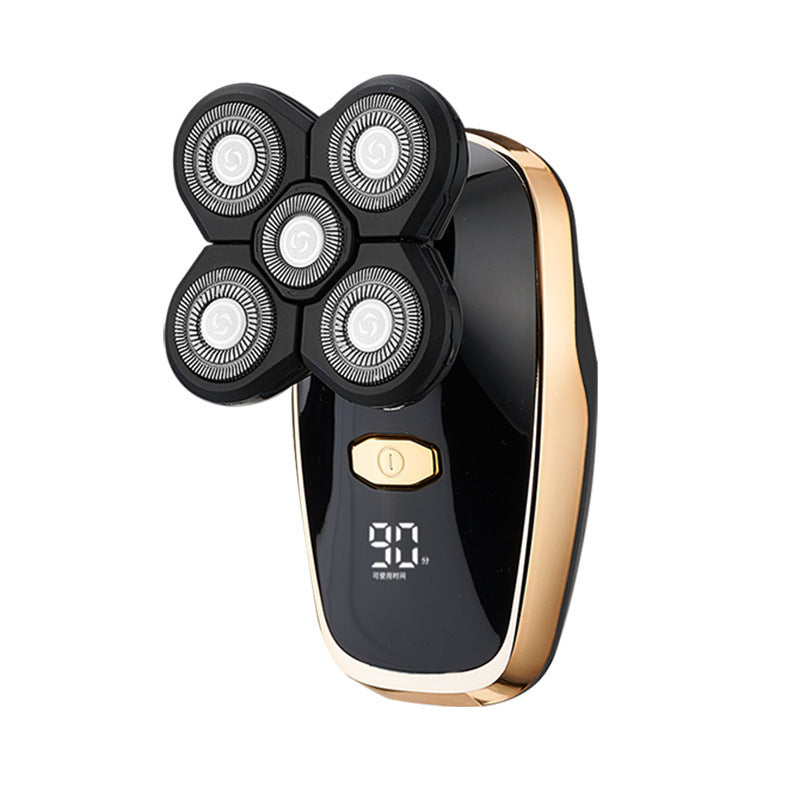 Black 5-Head Rotary Shaver - Waterproof &amp; wireless